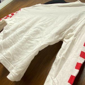 Fashion Nova White And Red Long Crop Top